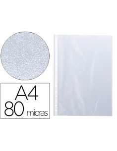 Funda multitaladro q-connect din a4 80 mc piel de naranja bolsa de 10 unidades