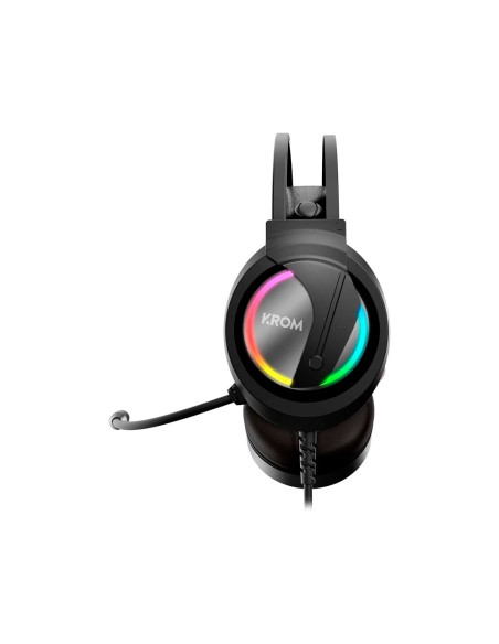 Auricular krom kappa gaming estereo con microfono flexible iluminacion led rgb rainbow longitud cable 210 cm
