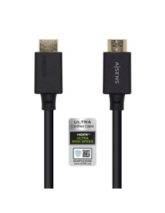 Cable HDMI 2.1 8K Aisens A150-0421/ HDMI Macho - HDMI Macho/ 1m/ Certificado/ Negro