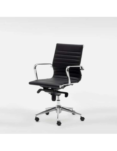 SILLON DE DIRECCION LONDRES NEGRO RESPALDO BAJO DE EUROMOF