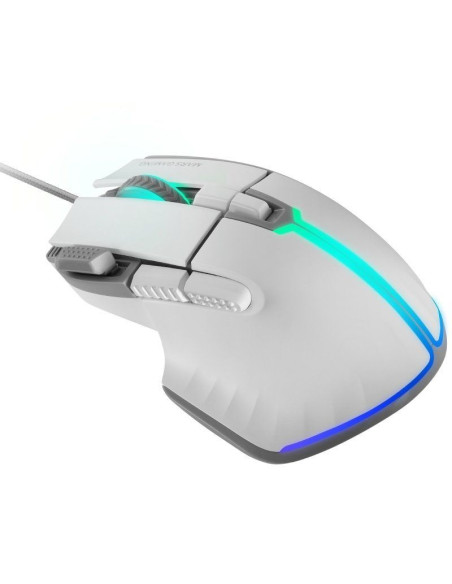 Ratón Gaming Mars Gaming MM-XT/ Hasta 12800DPI/ Blanco