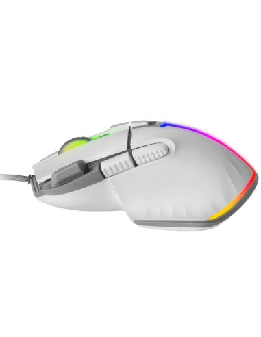 Ratón Gaming Mars Gaming MM-XT/ Hasta 12800DPI/ Blanco