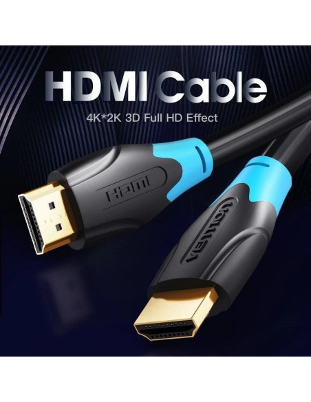 Cable HDMI 2.0 4K Vention AACBM/ HDMI Macho - HDMI Macho/ 12m/ Negro