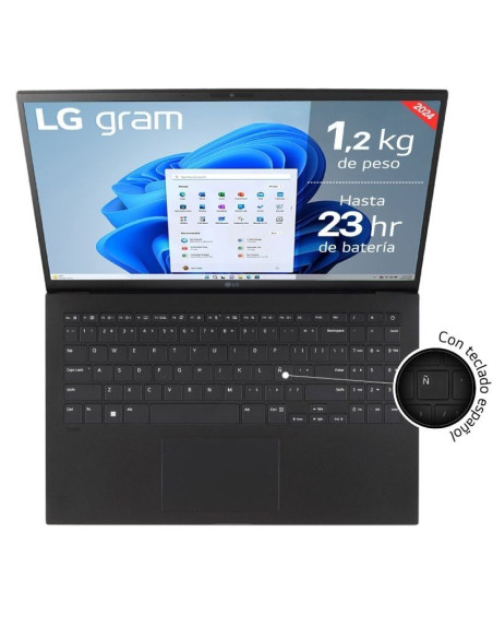 Portátil LG Gram 15Z90S-G.AD78B Intel Core Ultra 7-155H/ 32GB/ 1TB SSD/ 15.6"/ Win11