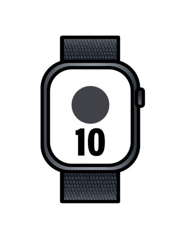 Apple Watch Series 10/ GPS/ 46mm/ Caja de Aluminio Negro Azabache / Correa Loop Deportiva Tinta