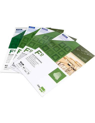Bloc examenes liderpapel horizontal folio 40 hojas 60g/m2