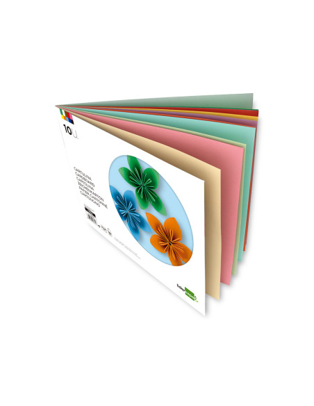 Bloc trabajos manuales liderpapel cartulina 240x315mm 10 hojas colores surtidos