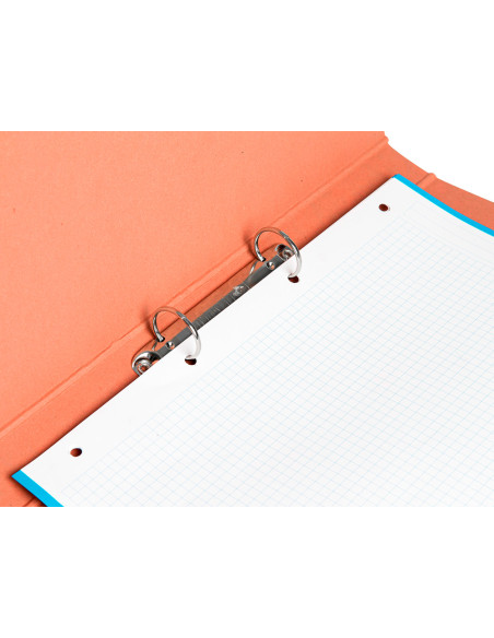 Carpeta de 2 anillas 25mm redondas liderpapel folio carton cuero