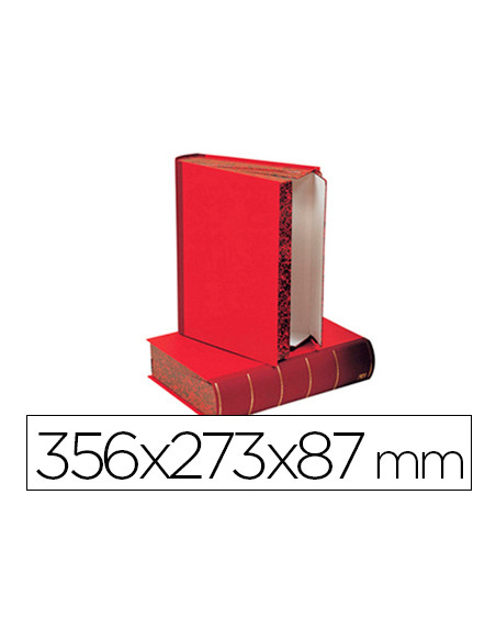 Caja transferencia liderpapel lomo libro de 80 mm color rojo355x80x255 mm