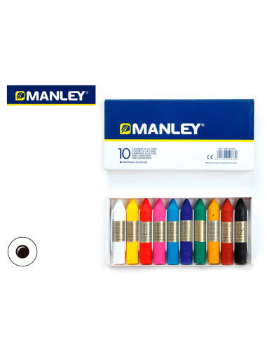 Lapices cera manley caja de 10 colores surtidos