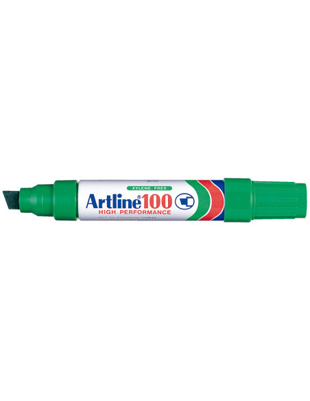 Rotulador artline marcador permanente 100 verde punta biselada