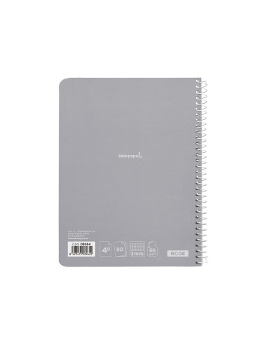 Cuaderno espiral liderpapel cuarto smart tapa blanda 80h 60gr 3mm con margen colores surtidos