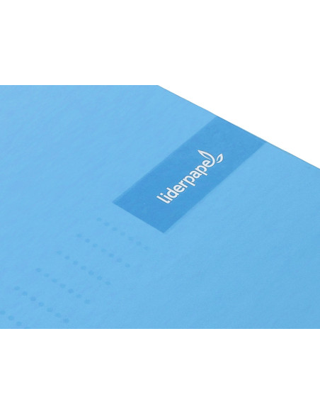 Cuaderno espiral liderpapel a5 micro crafty tapa forrada 120h 90 gr cuadro 5mm 5 bandas6 taladros color celeste