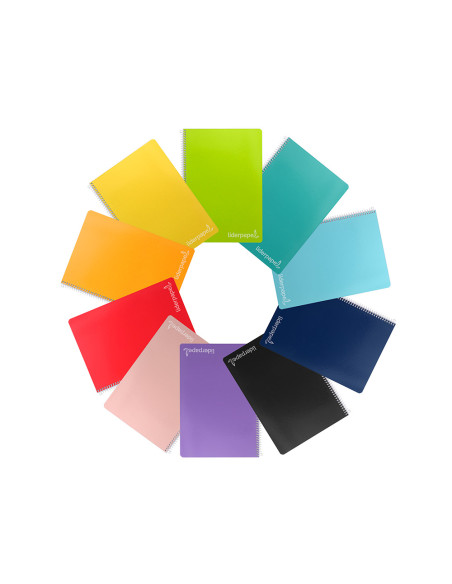 Cuaderno espiral liderpapel folio witty tapa dura 80h 75gr rayado montessori 3,5mm colores surtidos