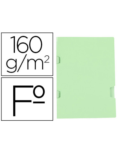 Subcarpeta liderpapel folio verde tres uñeros plastificada 160g/m2