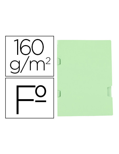 Subcarpeta liderpapel folio verde tres uñeros plastificada 160g/m2