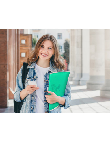 Carpeta liderpapel escaparate 30 fundas polipropileno din a4 verde translucido