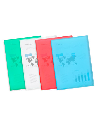 Carpeta liderpapel escaparate 40 fundas polipropileno din a4 verde translucido