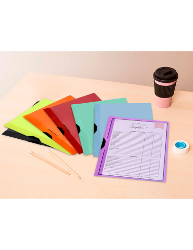 Carpeta liderpapel dossier pinza lateral polipropileno din a4 lavanda opaco 30 hojas pinza deslizante