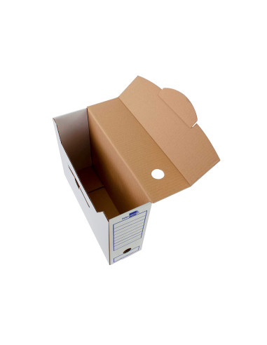 Caja archivo definitivo liderpapel folio prolongado carton reciclado 325g/m2 lomo 116 mm blanco 388x116x275 mm