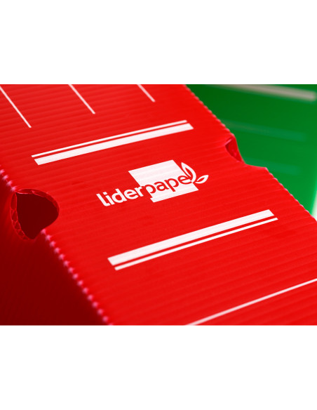 Caja archivo definitivo plastico liderpapel lomo 100 mm rojo 360x100x260 mm