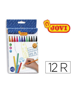 Rotulador jovi slim caja de 12 unidades colores surtidos