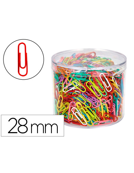 Clips colores liderpapel bote 1000 unidades colores surtidos