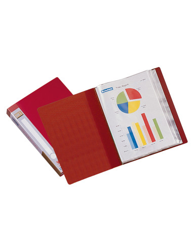 Carpeta liderpapel personaliza 37020 30 fundas polipropileno din a4 roja lomo personalizable