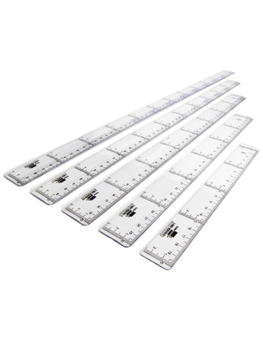 Regla liderpapel plastico cristal 20 cm