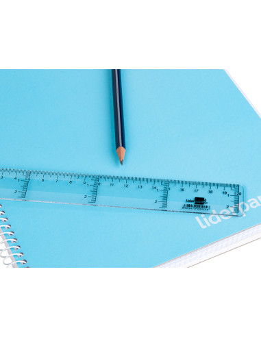 Regla liderpapel plastico cristal 20 cm