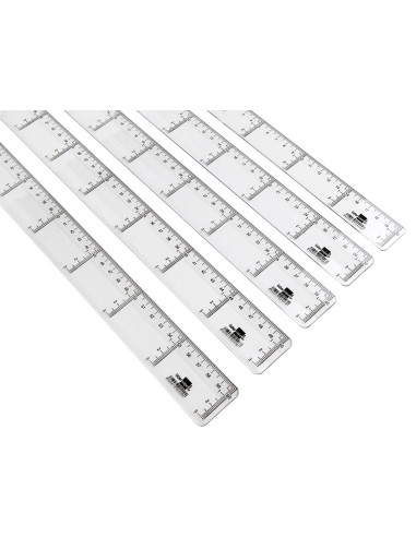 Regla liderpapel plastico cristal 30 cm