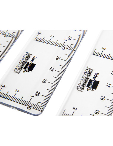 Regla liderpapel plastico cristal 30 cm