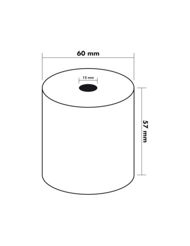 Rollo sumadora termico q-connect 57 mm ancho x 60 mm diametro sin bisfenol a