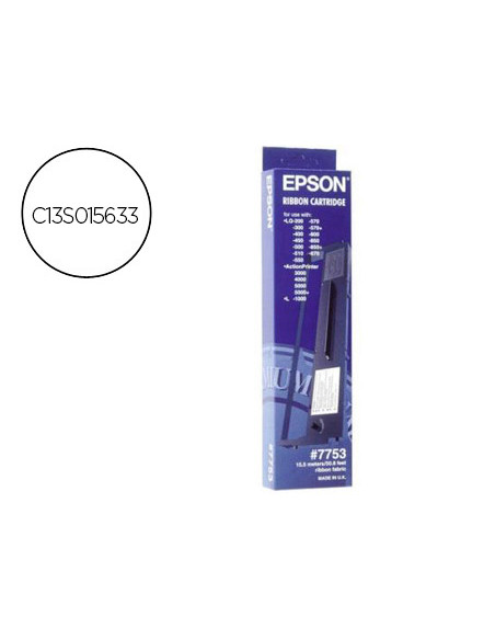 Cinta impresora epson lq-200 300 300c 300+ii 500 550570 570+ 580 800 850 870 1500 negra (7753)