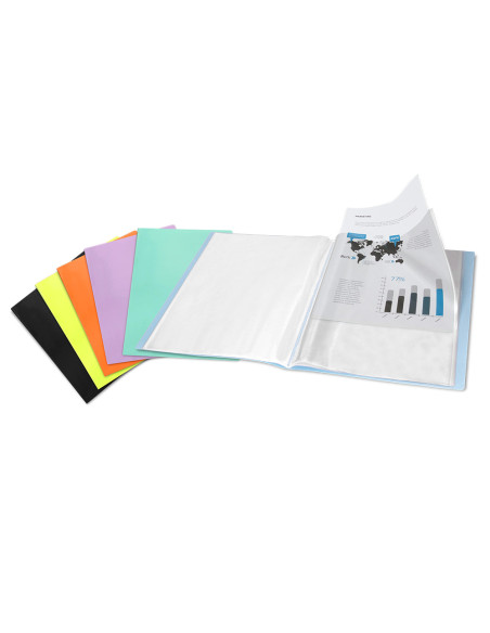 Carpeta liderpapel escaparate 37925 30 fundas polipropileno din a4 negro opaco