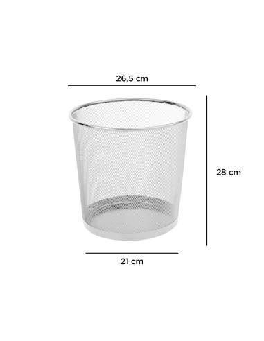 Papelera metalica q-connect rejilla plata 265x285 mm