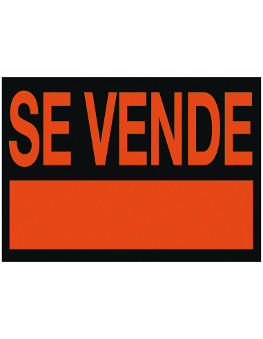Cartel plastico archivo 2000  "se vende " rojo fluorescente 500x234 mm