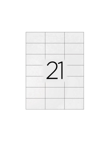 Etiqueta adhesiva q-connect kf10649 -tamaño 70x42,3 mm fotocopiadora laser ink-jet caja con 100 hojas din a4