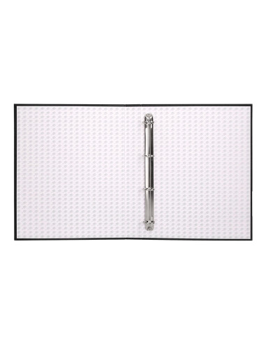 Carpeta de 4 anillas 25mm mixtas liderpapel folio carton forrado paper coat negra