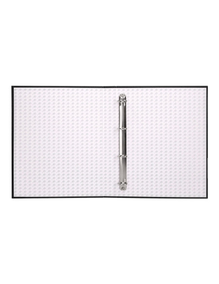 Carpeta de 4 anillas 25mm mixtas liderpapel folio carton forrado paper coat negra