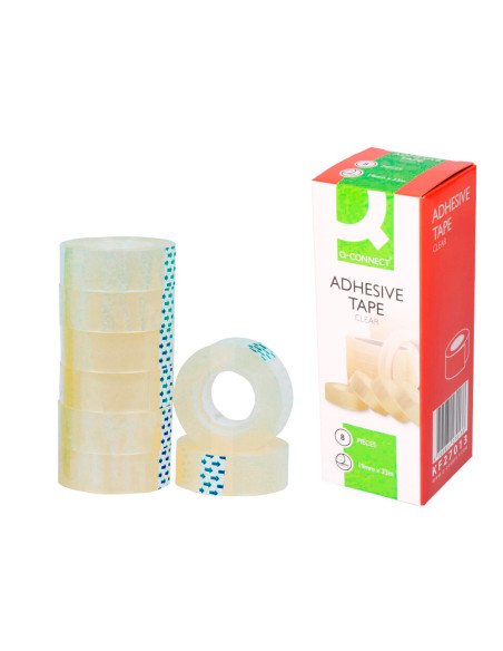 Cinta adhesiva q-connect transparente 33 mt x 19 mm