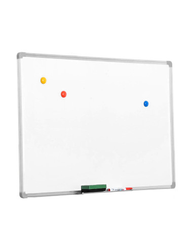 Pizarra blanca q-connect lacada magnetica marco de aluminio 120x90 cm