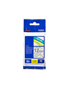 Cinta brother tze131 transparente-negro 12mm longitud 8 mt 2