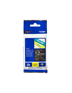 Cinta brother tze335 negro-blanco 12mm longitud 8mts 2