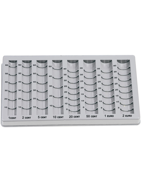 Bandeja portamonedas liderpapel plastico color gris275x155x24/35 mm