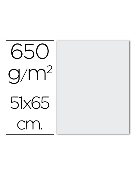 Cartulina extra blanca 650 gr 51x65 cm unidad