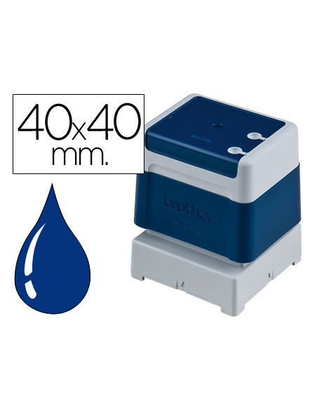 Sello automatico brother 40 mm x 40 mm azul