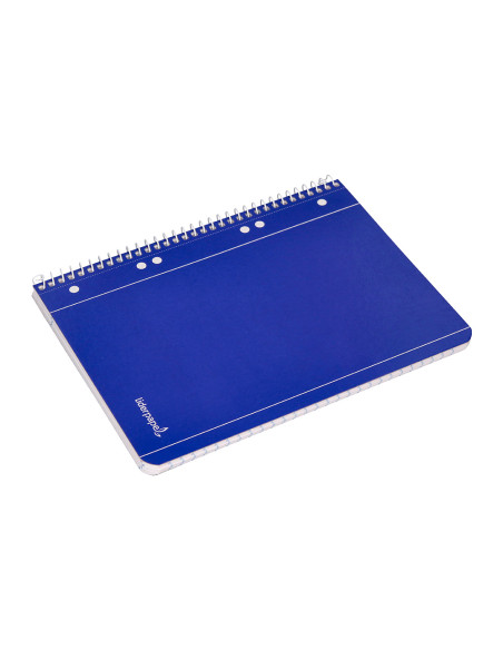 Cuaderno espiral liderpapel a5 micro serie azul tapa blanda 80h 75 gr cuadro5mm 6 taladros azul