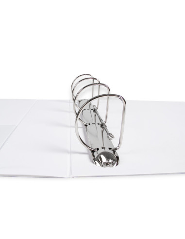 Carpeta canguro 4 anillas mixtas 55mm liderpapel a4 plastico blanca
