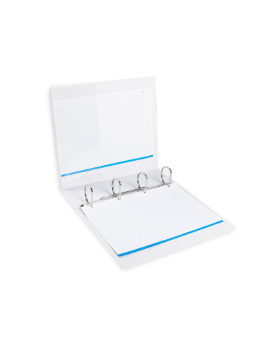 Carpeta canguro 4 anillas mixtas 55mm liderpapel a4 plastico blanca